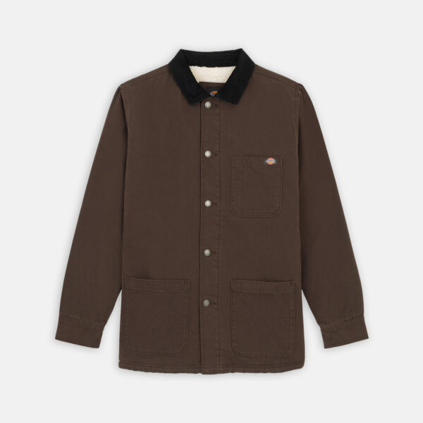 Dickies DK0A4XGA0DB1 DUCK HIGH PILE FLCE LINE CHORE JCKT DARK BROWN 195438995339