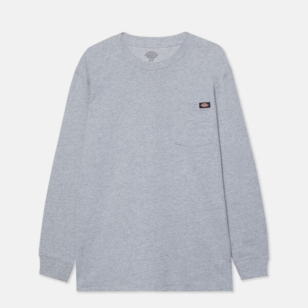 Dickies Workwear DK0WL450HG01 HEAVYWEIGHT LS POCKET TEE RELAXED HEATHER GREY 5053823354114