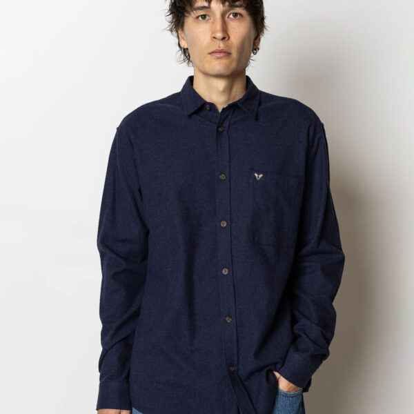 Fat Moose FM2794_Dark_NavyMelange Frank flannel shirt Dark Navy Melange 5715528157864