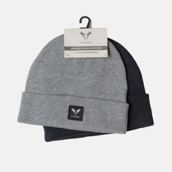 Fat Moose FM2795_Dark_navy_Light_grey_melange Base 2-pack beanie Dark navy Light grey melange 5715528151091