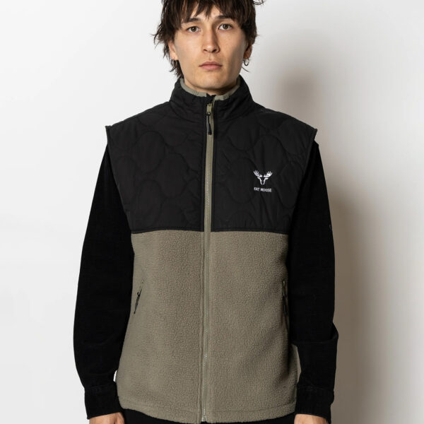 Fat Moose FM2812_Grey_green_Black Carter fleece mix vest Grey green Black 5715528165500