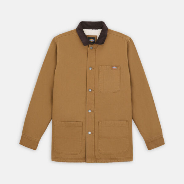 Dickies DK0A4XGASBD1 DUCK HIGH PILE FLCE LINE CHORE JCKT STNWD BRWN DCK 195439924819