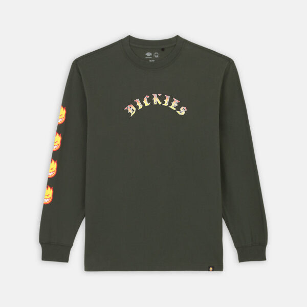 Dickies DK0A86640OG1 DICKIES X SPITFIRE LONG SLEEVE TEE OLIVE GREEN 196520321531